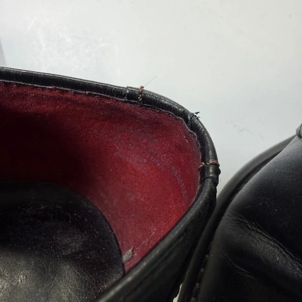 Liz Claiborne Flex Black Leather Block Heel Ankle‎ Booties Braided Detail 8.5M